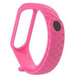 For Xiaomi 3 / 4 Strap Diamond Texture Silicone Watch Band, Belt Length：23cm(Rose Red)