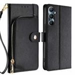 For Realme C65 4G Zipper Bag Leather Phone Case(Black)
