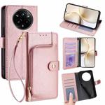 For Realme 14 Pro+ 5G Zipper Bag Leather Phone Case(Rose Gold)