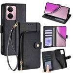 For Realme P3 Pro 5G Global Zipper Bag Leather Phone Case(Black)