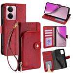 For Realme P3 Pro 5G Global Zipper Bag Leather Phone Case(Red)