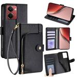 For Realme P3 Ultra 5G Zipper Bag Leather Phone Case(Black)