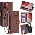For Realme P3 Ultra 5G Zipper Bag Leather Phone Case(Brown)