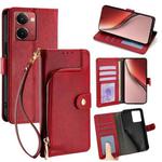 For Realme P3 Ultra 5G Zipper Bag Leather Phone Case(Red)