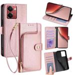 For Realme P3 Ultra 5G Zipper Bag Leather Phone Case(Rose Gold)