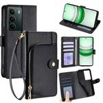 For Realme C71 4G Zipper Bag Leather Phone Case(Black)