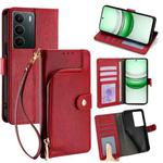 For Realme C71 4G Zipper Bag Leather Phone Case(Red)