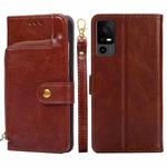 For TCL 40 XE 5G / 40X 5G T601D Zipper Bag Leather Phone Case(Brown)