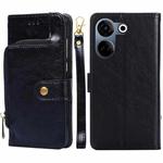 For Tecno Camon 20 Pro 4G Zipper Bag Leather Phone Case(Black)