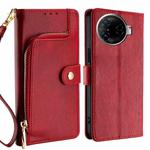 For Tecno Camon 30 Pro 5G Zipper Bag Leather Phone Case(Red)