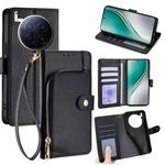For Tecno Camon 40 Premier 5G Zipper Bag Leather Phone Case(Black)