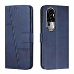 For OPPO Reno10 Pro Stitching Calf Texture Buckle Leather Phone Case(Blue)