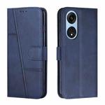 For OPPO A1 5G/A98/F23 5G Stitching Calf Texture Buckle Leather Phone Case(Blue)