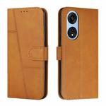 For OPPO A1 5G/A98/F23 5G Stitching Calf Texture Buckle Leather Phone Case(Yellow)
