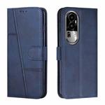 For OPPO Reno10 5G Global/Reno10 Pro 5G Global Stitching Calf Texture Buckle Leather Phone Case(Blue)