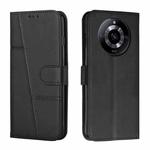 For Realme 11 Pro/11 Pro+ Stitching Calf Texture Buckle Leather Phone Case(Black)