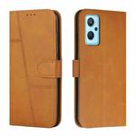 For Realme 9i 5G/V20 5G/V30t/V30 Stitching Calf Texture Buckle Leather Phone Case(Yellow)