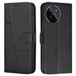 For Realme 11 4G Stitching Calf Texture Buckle Leather Phone Case(Black)