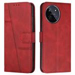 For Realme 11 4G Stitching Calf Texture Buckle Leather Phone Case(Red)