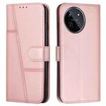 For Realme 11 4G Stitching Calf Texture Buckle Leather Phone Case(Rose Gold)