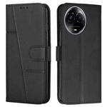 For Realme 11 5G Stitching Calf Texture Buckle Leather Phone Case(Black)