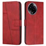For Realme 11 5G Stitching Calf Texture Buckle Leather Phone Case(Red)