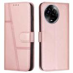 For Realme 11 5G Stitching Calf Texture Buckle Leather Phone Case(Rose Gold)