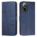 For Realme C67 4G Global Stitching Calf Texture Buckle Leather Phone Case(Blue)