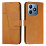 For Realme C63 Stitching Calf Texture Buckle Leather Phone Case(Yellow)