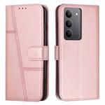 For Realme C75 / V60 Pro Stitching Calf Texture Buckle Leather Phone Case(Rose Gold)