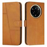 For Realme 14 Pro Stitching Calf Texture Buckle Leather Phone Case(Yellow)