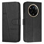 For Realme 14 Pro+ Stitching Calf Texture Buckle Leather Phone Case(Black)