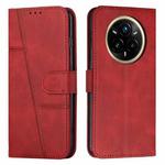 For Realme 14 Pro+ Stitching Calf Texture Buckle Leather Phone Case(Red)