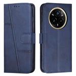 For Realme 14 Pro+ Stitching Calf Texture Buckle Leather Phone Case(Blue)