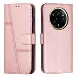 For Realme 14 Pro+ Stitching Calf Texture Buckle Leather Phone Case(Rose Gold)