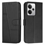 For Realme 14 / P3 5G / 14T 5G Stitching Calf Texture Buckle Leather Phone Case(Black)