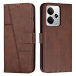 For Realme 14 / P3 5G / 14T 5G Stitching Calf Texture Buckle Leather Phone Case(Brown)