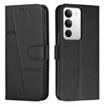 For Realme C71 4G Stitching Calf Texture Buckle Leather Phone Case(Black)