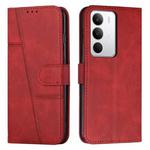 For Realme C71 4G Stitching Calf Texture Buckle Leather Phone Case(Red)