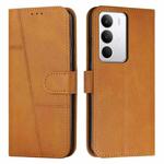 For Realme C71 4G Stitching Calf Texture Buckle Leather Phone Case(Yellow)