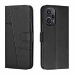 For Xiaomi Redmi Note 12 Turbo/Poco F5 Stitching Calf Texture Buckle Leather Phone Case(Black)