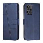 For Xiaomi Redmi Note 12 Turbo/Poco F5 Stitching Calf Texture Buckle Leather Phone Case(Blue)