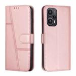For Xiaomi Redmi Note 12 Turbo/Poco F5 Stitching Calf Texture Buckle Leather Phone Case(Rose Gold)