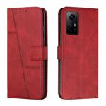 For Xiaomi Redmi Note 12S 4G Global Stitching Calf Texture Buckle Leather Phone Case(Red)