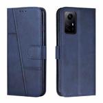 For Xiaomi Redmi Note 12S 4G Global Stitching Calf Texture Buckle Leather Phone Case(Blue)