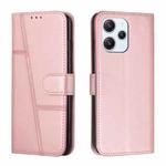 For Xiaomi Redmi 12 4G Stitching Calf Texture Buckle Leather Phone Case(Rose Gold)