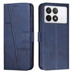 For Xiaomi Redmi K70 / K70 Pro Stitching Calf Texture Buckle Leather Phone Case(Blue)