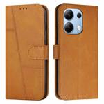 For Xiaomi Redmi Note 13 4G Global Stitching Calf Texture Buckle Leather Phone Case(Yellow)