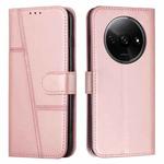 For Xiaomi Redmi A3 Stitching Calf Texture Buckle Leather Phone Case(Rose Gold)