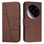 For Xiaomi 14 Ultra Stitching Calf Texture Buckle Leather Phone Case(Brown)